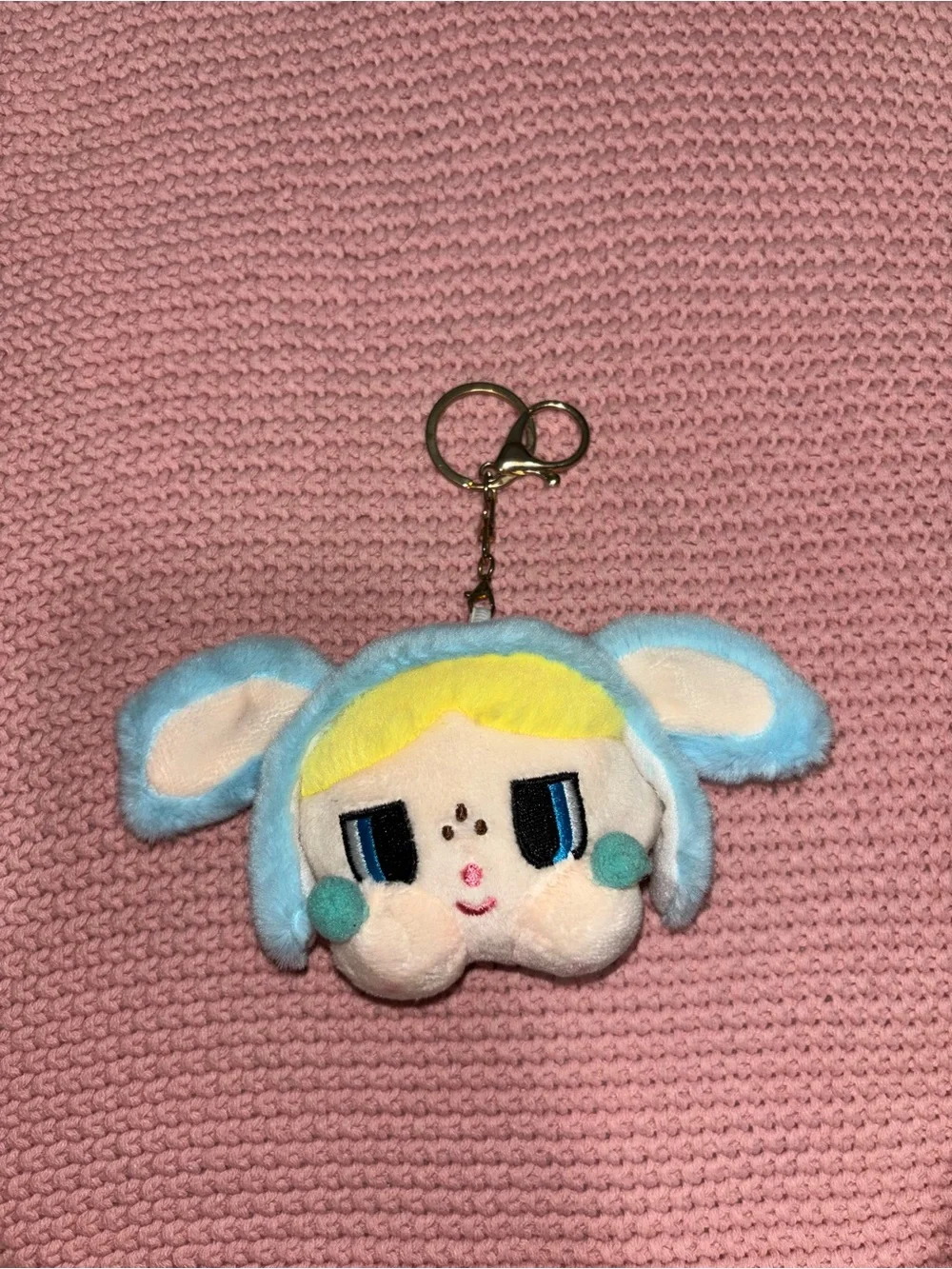 Crybaby × Powerpuff Girls Bubbles Bunny Hood Plush Keychain